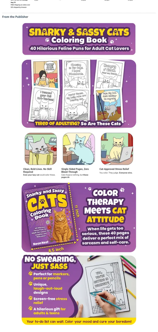 A+ Content: Sharky & Sassy Cats Coloring Book