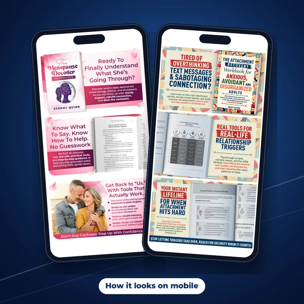 Two 3-module A+ Content examples on mobile