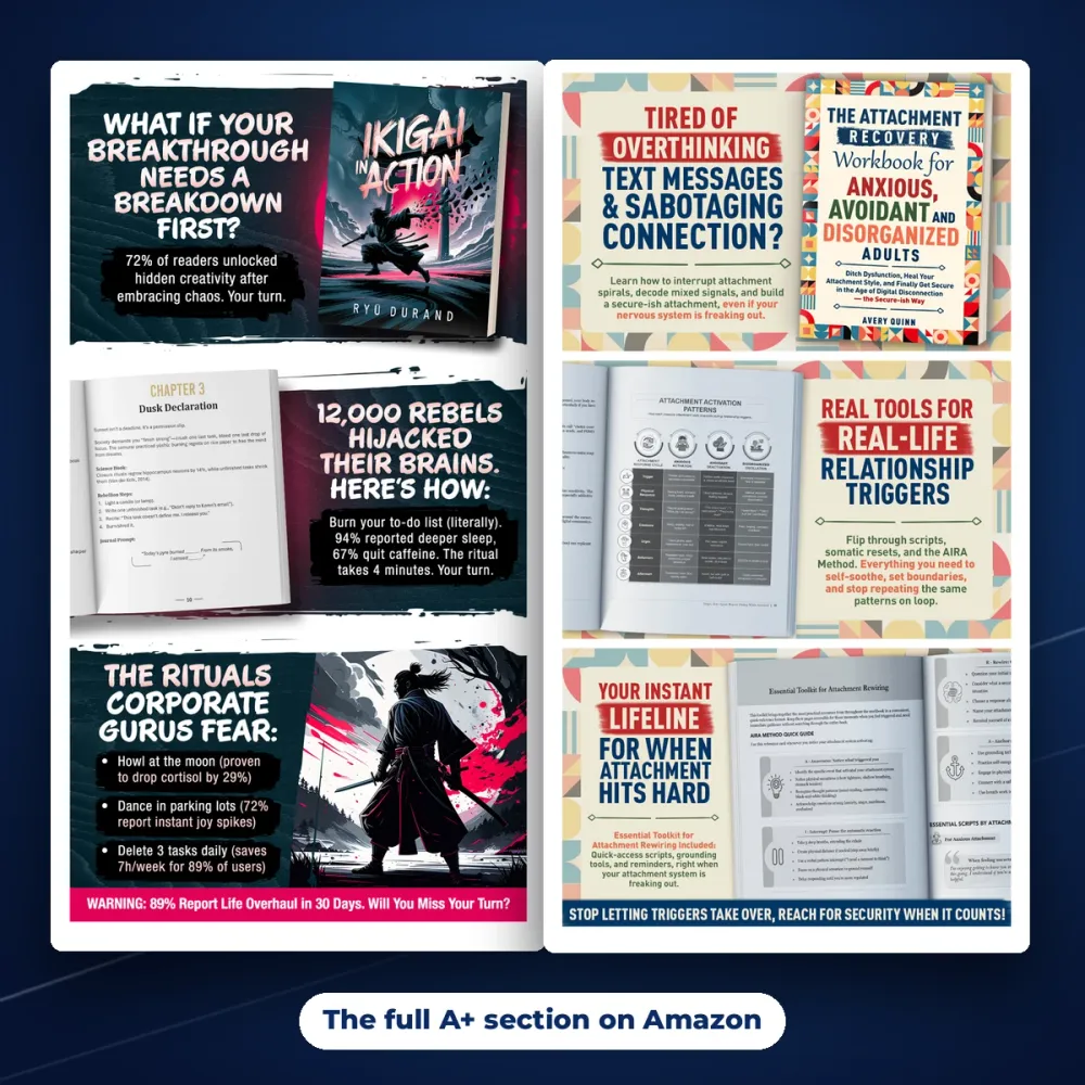 Two full 3-module A+ Content sections on Amazon