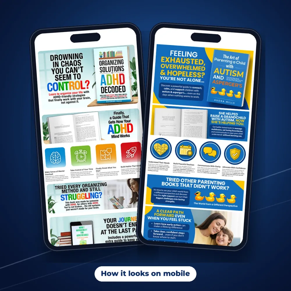 Two 5-module A+ Content examples on mobile