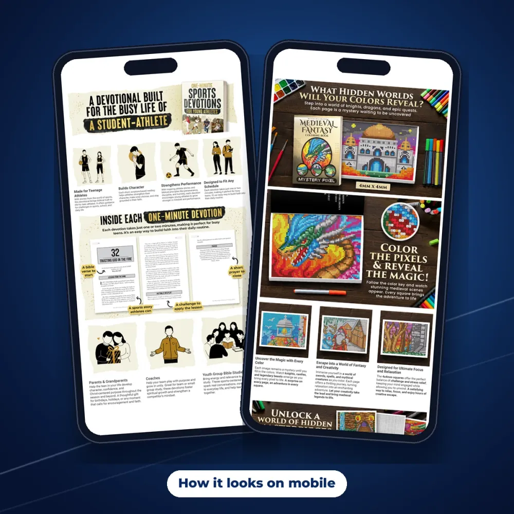 Two 4-module A+ Content examples on mobile