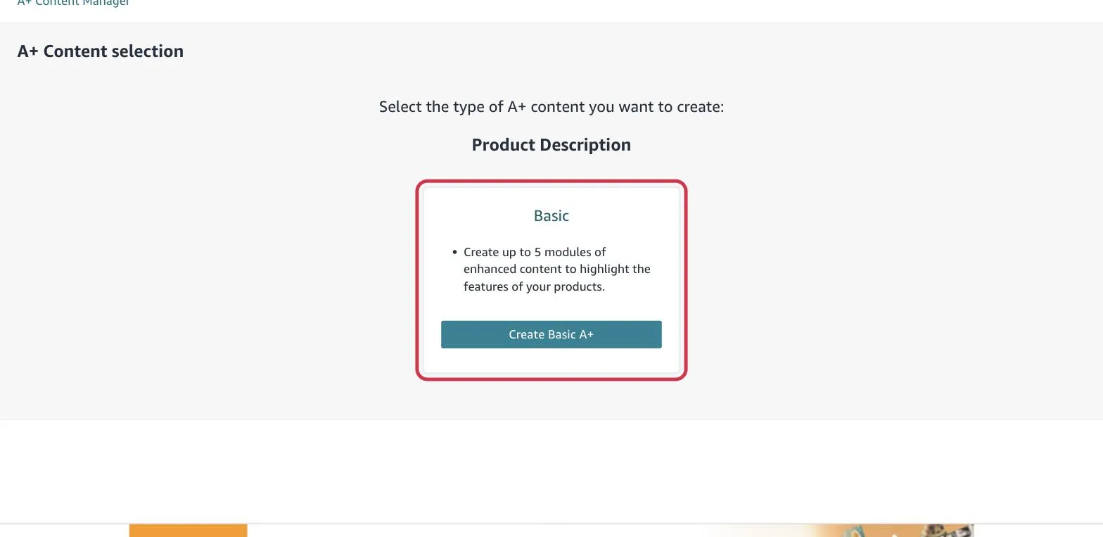 Click Create Basic A+